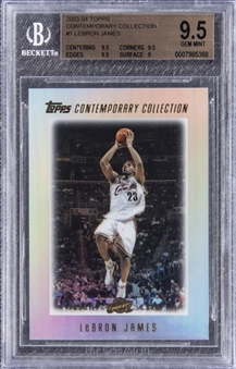 2003/04 Topps "Contemporary Collection" #1 LeBron James Rookie Card - BGS GEM MINT 9.5